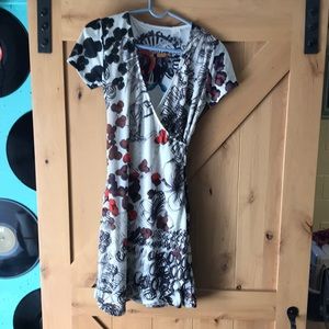 Desigual Short Wrap Dress Size Medium New Tags On